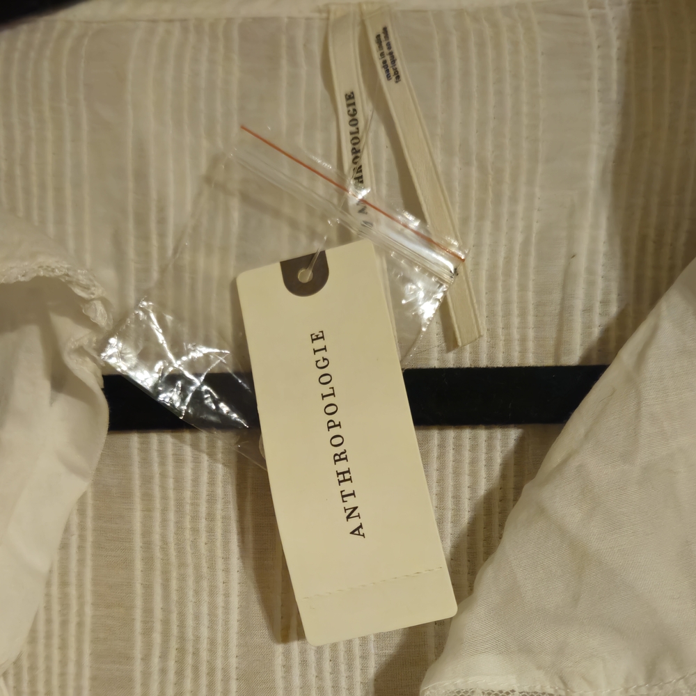 Anthropologie White Ruffled Blouse - Picture 5 of 7